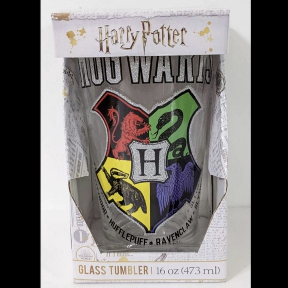 Harry Potter Hogwarts 16 OZ. Glass Pint , Harry Potter Glass Cup, Glass Tumbler - Picture 2 of 6